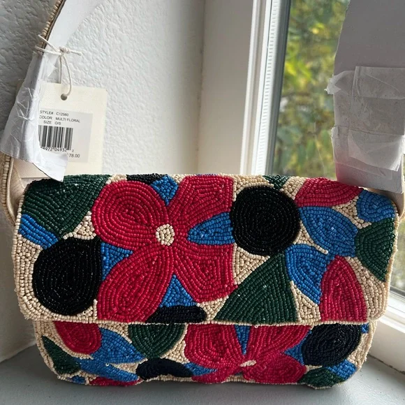 Sol and Mer Multicolor Flower Beaded Bag JCPenney - Picture 4 of 11